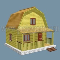 дома из бруса с террасой