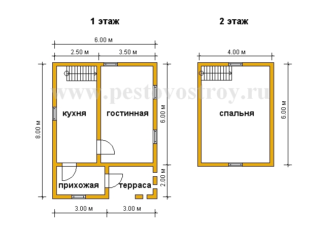 проект дома 6х8